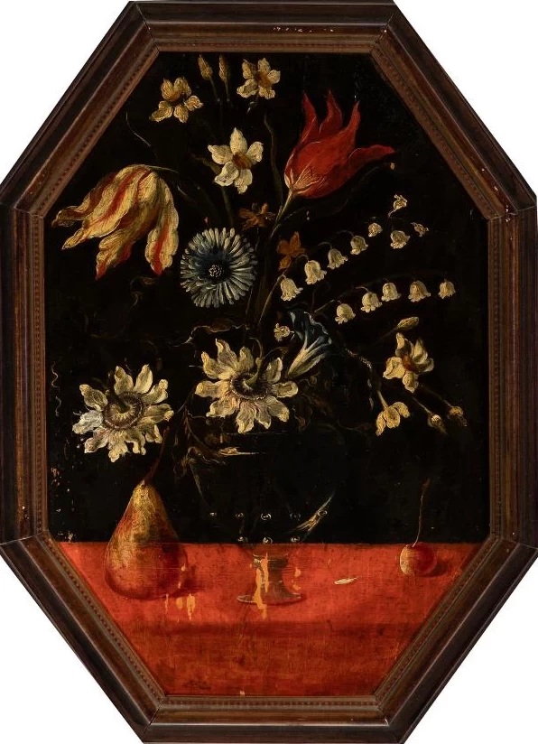 Vaso di fiori con pere